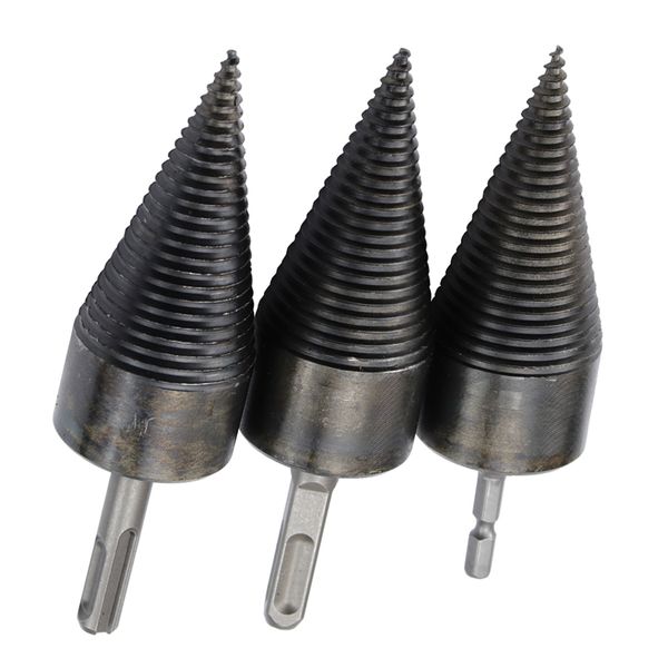 

new arrival firewood chopper drill bits tool splitting cone wood drilling square round hexagonal firewood chopper drill bits