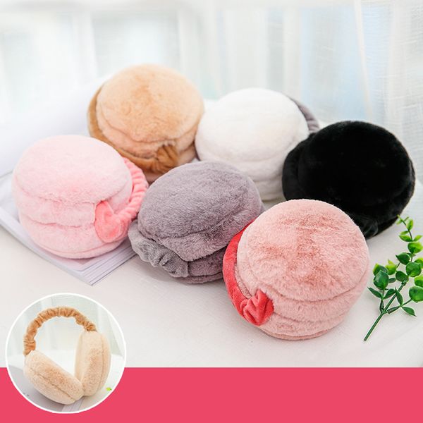 

new earmuffs for women imitation fur winter earmuffs female cotton ear warmers gifts earlap headband plush earlap cover, Blue;gray