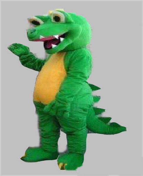 

2019green dinosaur dragon mascot costume size cartoon, Red;yellow