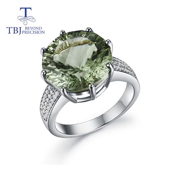 

green amethyst ring big size star cuting natural gemstone 925 sterling silver fashion design fine jewelry for girl tbj promotion, Golden;silver