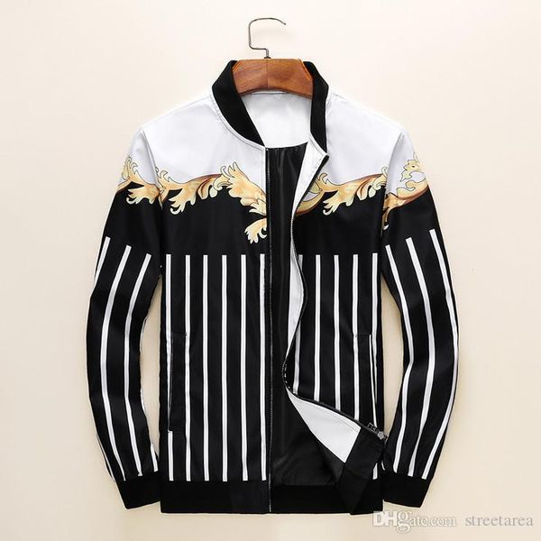 

luxury designer clothes a autumn & winter brand new classic luxury floral designer long sleeved casual men's jackets size m-3xl, Black;brown