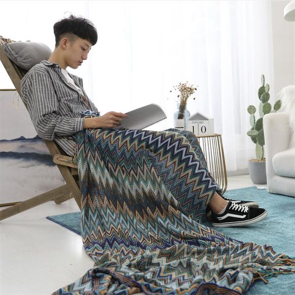 Cobertor de malha boêmio cobertores decorativos National Sofa Sofá Modelo Modelo de Crochet Sofá Lance de Toalha Lenço 130x170cm