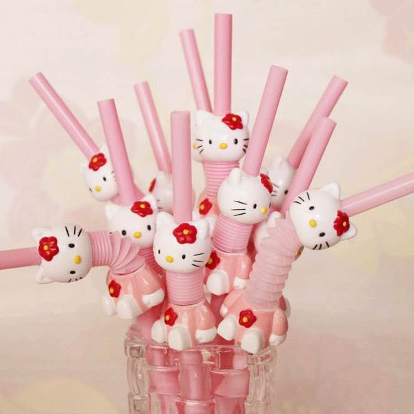 

cute cartoon straw monkey kitty duck pattern drinking tool kids straw birthday wedding party tableware decorations gifts bar drinking tool
