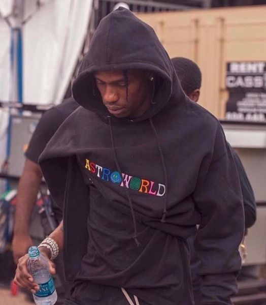 

rapper travis scott astroworld designer hip hop hoodies casual hooded sweatshirts male printed high street pullover, Black