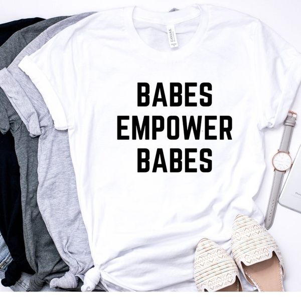

designer shirt women new arrival babes support babes girls support girls t shirt babes empower girl tees feminist girl power tshirt, White