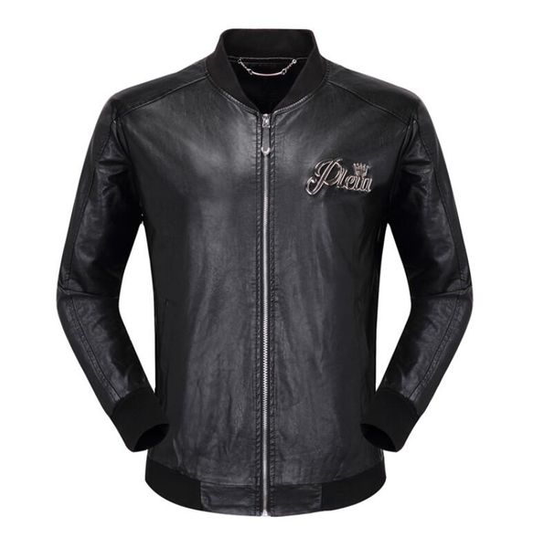 

mens designer leather jackets fashion phillip plain brand pp jacket street new men leather jackets autumn winter luxury jacket, Black