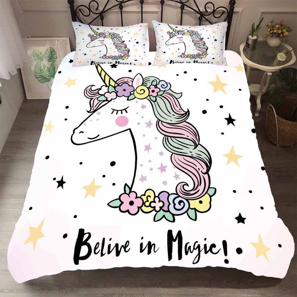 

wensd printed 3d comforter bedding sets unicorn quilt cover +pillowcover lovely princess bed dekbed overtrek roupa de cama