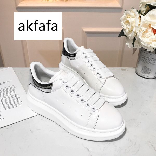 

high-quality promotion fashion casual shoes flats fashion thick sole leather walking shoes outdoors daily dress party sneakers 20, Black