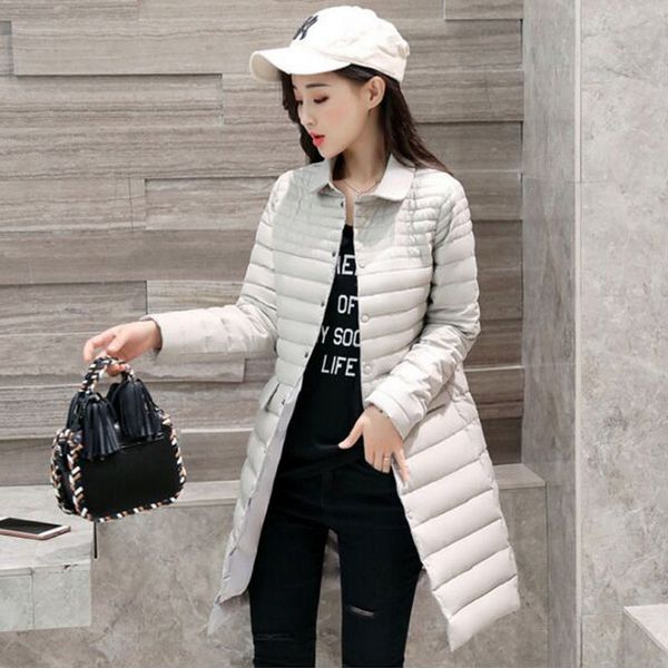 

новая зимняя куртка женщин пальто slim down parkas 2018 мода женщины 90% белая утка вниз куртка пальто наружное шинели, Black