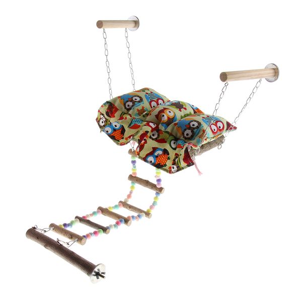 

bird canvas quilted parrot hammock platform with cushion cage swing toys