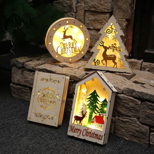 

led lights light books wood products window decorations christmas decorations high-end gifts figurines crafts