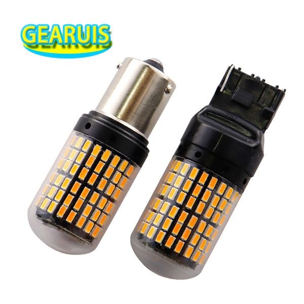 

a lot no hyper flash canbus 22w py21w bau15s 1156 ba15s t20 7440 t25 3157 1.8a 144 smd 3014 car auto reverse backup turn signal