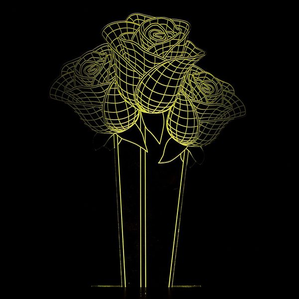 

rose acrylic 3d light led modern living table lamp micro us
