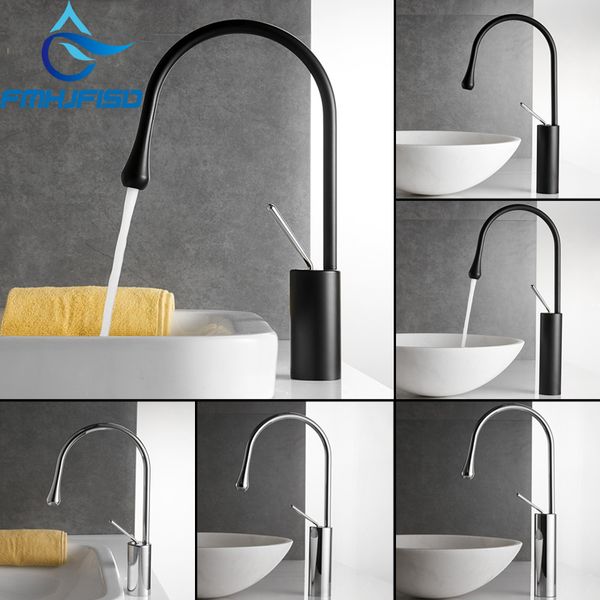 

luxury modern black/chrome bathroom basin faucet tall countervanity sink mixer tap