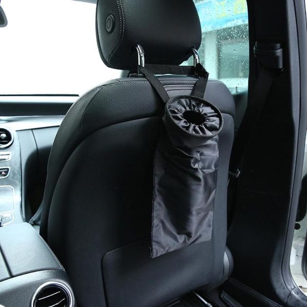 

portable car seat back garbage bag leak-proof dust holder case box auto trash can car styling oxford cloth storage bag organizer