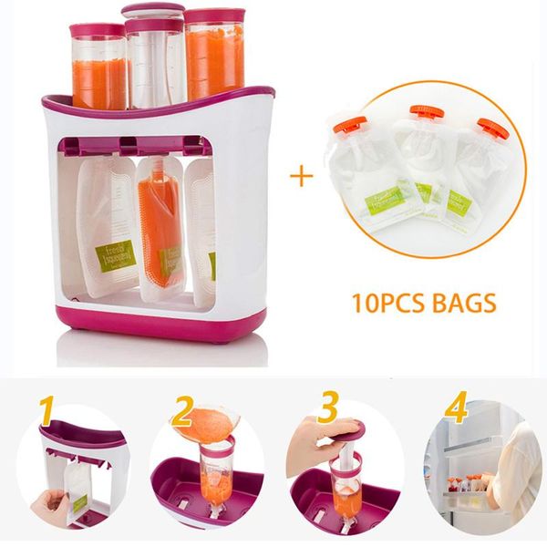 

newborn baby food containers storage baby feeding maker supplies baby food fruit juice maker easy clean with 10 pouches bags nfeuz