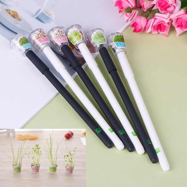 

cute garden grow grass gel pen kawaii potted pens 0.5mm black lovely plant gel pen stationery creative gift office school supply