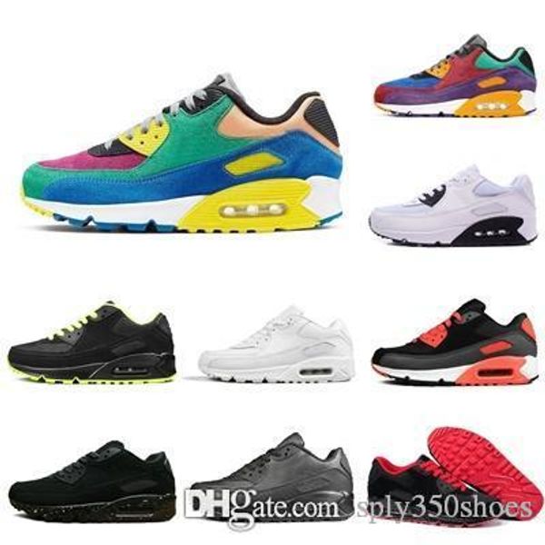 

2020 90 black white desert pink sport shoes designer mens womens sneakers air trainers size36-45