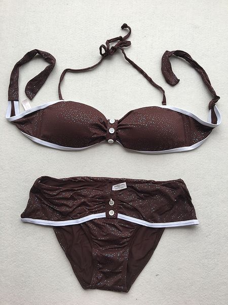 

2020 new arrival women tie brown with shinny spots swimsuit fashion swimsuit size s-xl available, Silver