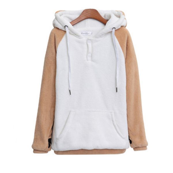 

harajuku japanese kawaii hoodies women sweatshirts with ears cute doge muco winter plush lovely muco anime hooded hoodies, Black