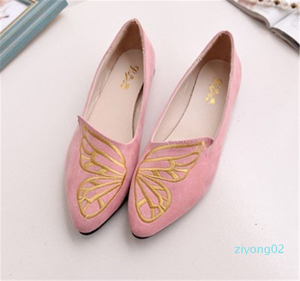

fashion luxury womens shoes explosive butterfly embroidered female shoe pointed beans shoe single flat-bottom style comfortable girls z2, Black