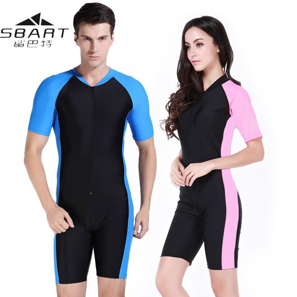 

sbart wetsuit swimwear women men lycra short sleeve uv-proof surf surfing swiming swimwear swimsuit scuba diving suit wetsuits c, White;black