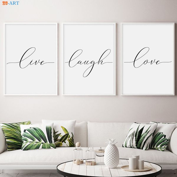 

live laugh love canvas poster print painting minimalist wall art wall pictures for living room nordic decoration home