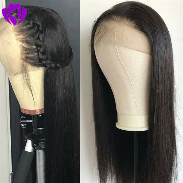 

fashion full lace wigs black silky straight long wigs for black women heat resistant glueless synthetic lace front wigs with baby hair