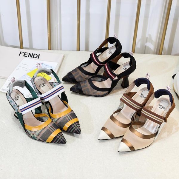 

Дизайнер 2019 Новый известный бренд классические сандалии на высоком каблуке, каче