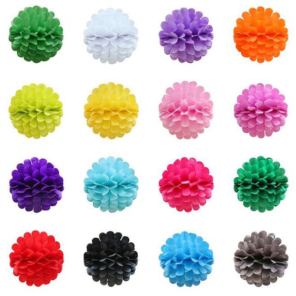 Flores De Papel De tecido Pompons De Papel Bolas Lanternas Decoração Do Partido Artesanato Casamento Multi Cor Flor Bola ZC0292