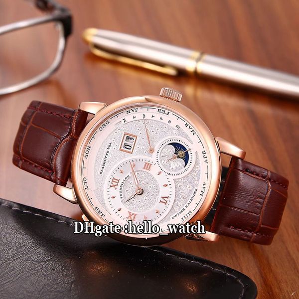 

New 139 025 139 032 white dial automatic moon pha e men watch teel ca e brown leather trap gent watche