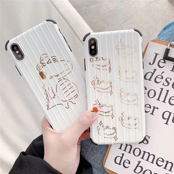 

one piece luxury phone case for iphone 6s 7 8p x xs fashion lovely dinosaur with anti-fall trunk designer phone case back cover