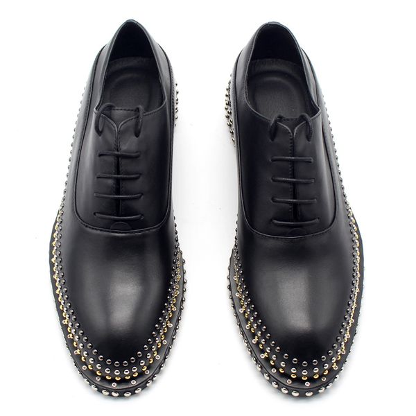 

handmade shoes handmade men's leather shoes rivets gentleman leather lace men's shoes men oxfords real picture, Red;white