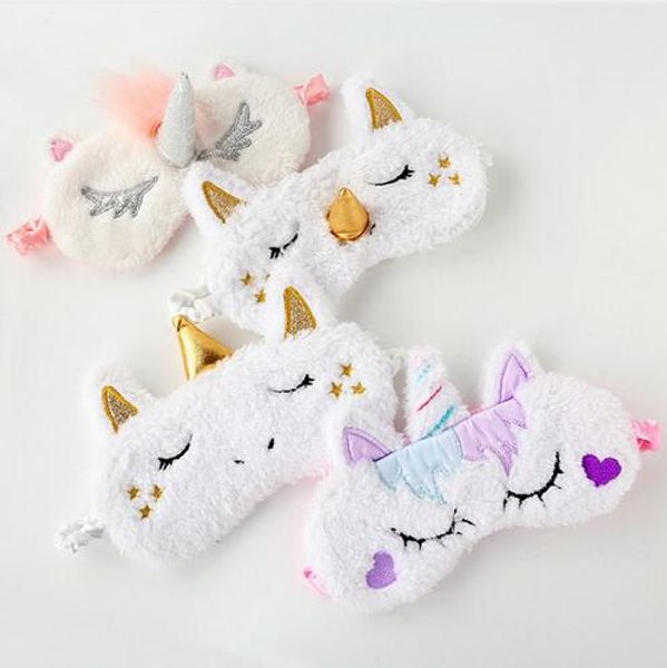 Unicorn Eye Mask Cartoon Sleeping Mask Plush Eye Shade Cover Blindfold Eyeshade Suitable For Travel Home GB597