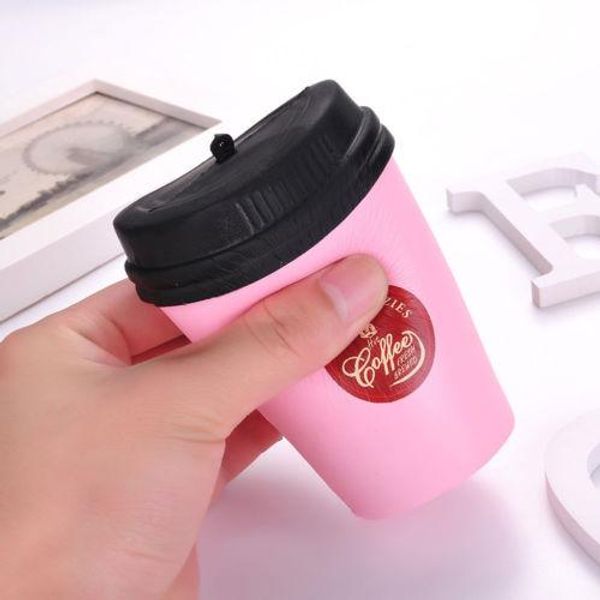 Simpatica tazza di caffè squishy a lenta crescita Jumbo Milk Pendant Soft Coffee Cup Model Kids Fun Decompression Toys