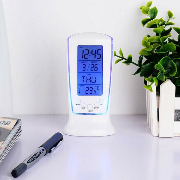

durable mini alarm clock led timer music alarm clock silent electronic calendar luminous
