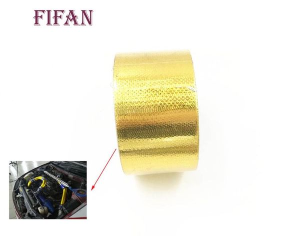 

fifan a gold 2'' thermal exhaust tape air intake heat insulation shield wrap reflective heat barrier self adhesive engine