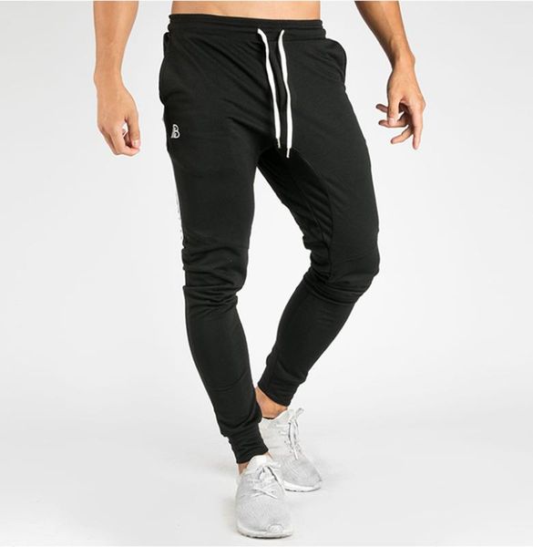 

2020 new cotton lace up men's sports fitness jogging trousers embroidery craft striped edge line term thread seal, Black