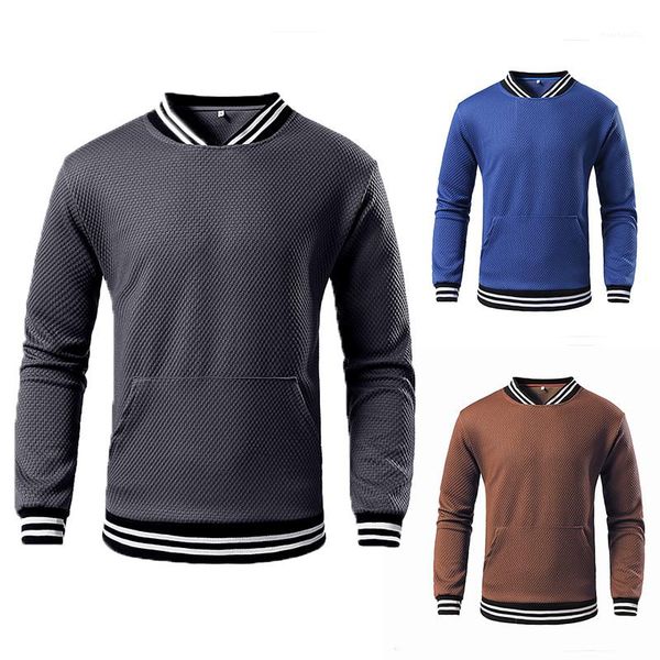 

sleeve sports hoodies pullover hoodie mens spring mens stand collar sweatshirts solid plaid striped rib long, Black