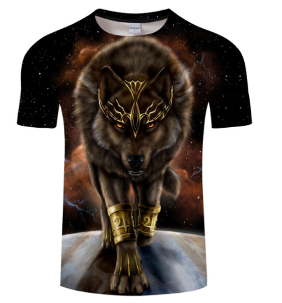 

новейшая мода hot starry wolf 3d принт футболка унисекс лето с коротким рукавом смешная футболка лето осень зима свободные топы тис хип-хоп, White;black