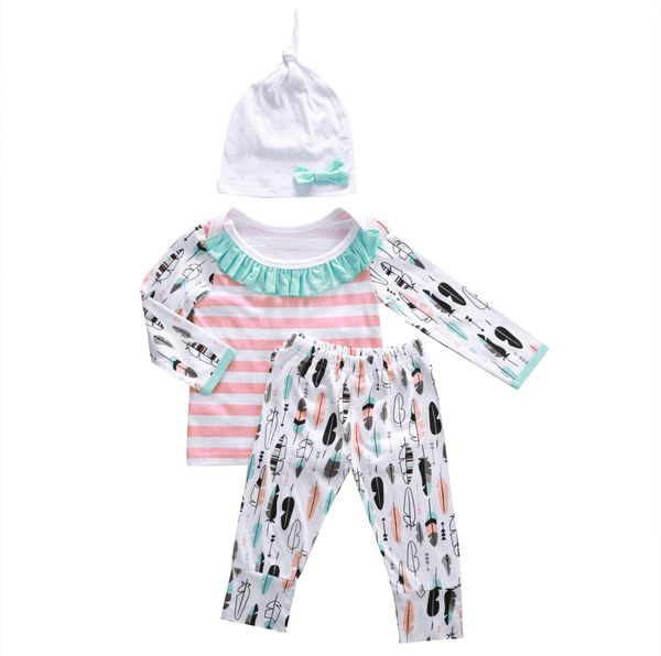 

3 новоѬожденнй младене девока наѬд комплек одежд боди пеѬо бѬки леггин, Pink;blue
