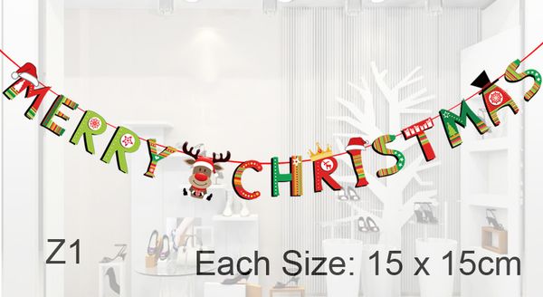 

diy christmas flag party supplies colorful banner merry christmas bunting with santa claus snow man christmas decoration