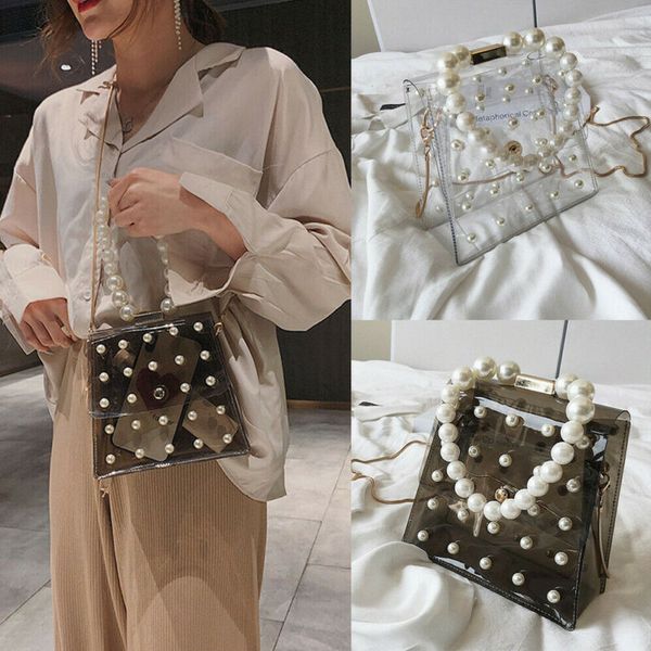 

new women pvc transparent clear shoulder bag tote jelly purse wallets handbag ca