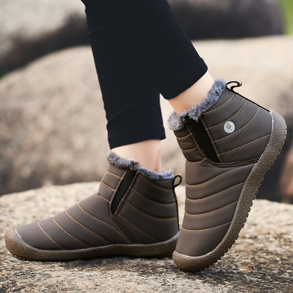 

fashion casual men's non-slip winter boots winter warm trend snow boots casual wild men's shoes soft work men, Black