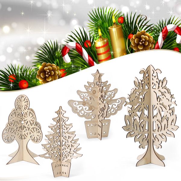 

1set christmas xmas tree wooden embellishments hanging ornaments wood diy crafts creative table decor party supplies