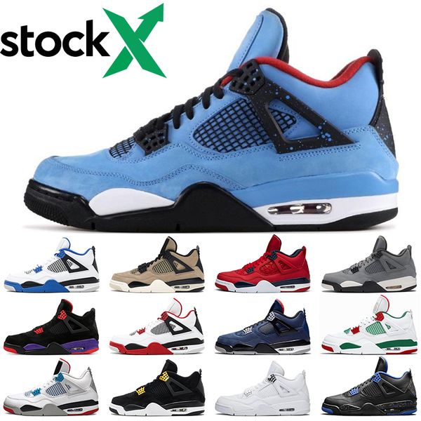 

новые 4 4s баскетбольная обувь трэвис скоттс белый цемент металлик фиолетовый мужские черные кошки разводят кактус джек мужские дизайнерские