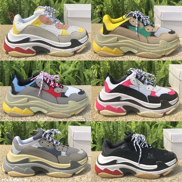 

париж 17fw triple-s платформа кроссовки luxury папа чистка chaussures femme тройной 17fw дизайнерская обувь для мужчин женщины vintage кросс