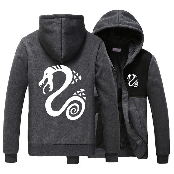 

cartoon the seven deadly sins long sleeves thickening stitching hoodies casual sweats coat zipper hooded, Black