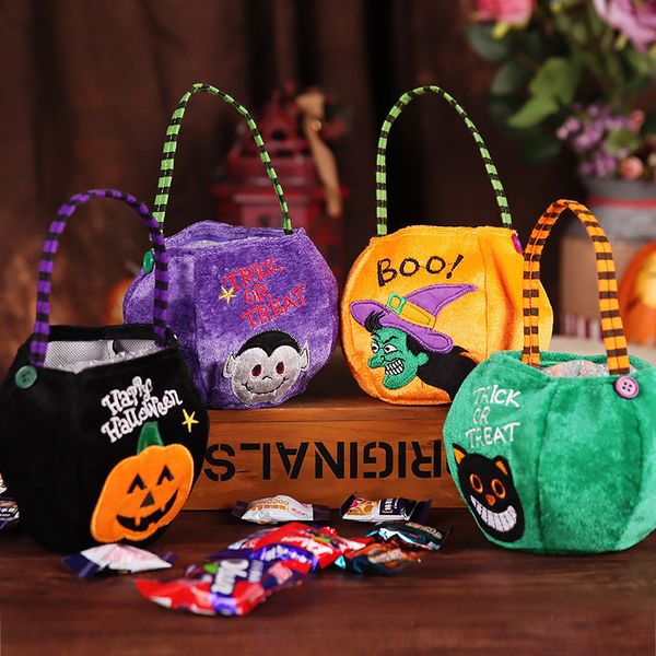 

halloween party decoration candy bag skull pumpkin handbag halloween tote bag children gift bag organizer bags cloth pouch