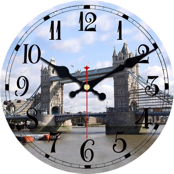 

shabby chic,bridge wall watch,large wall clock modern design silent living room